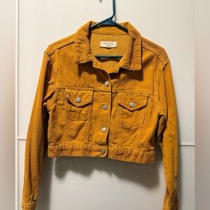 PacSun Women's Yellow Corduroy Jean Jacket